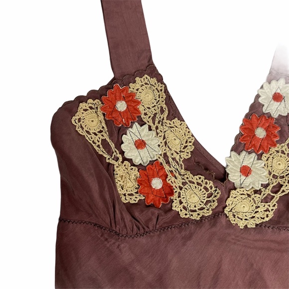 Free People 100%Silk Crochet Tank Blouse app s - Picture 11 of 14